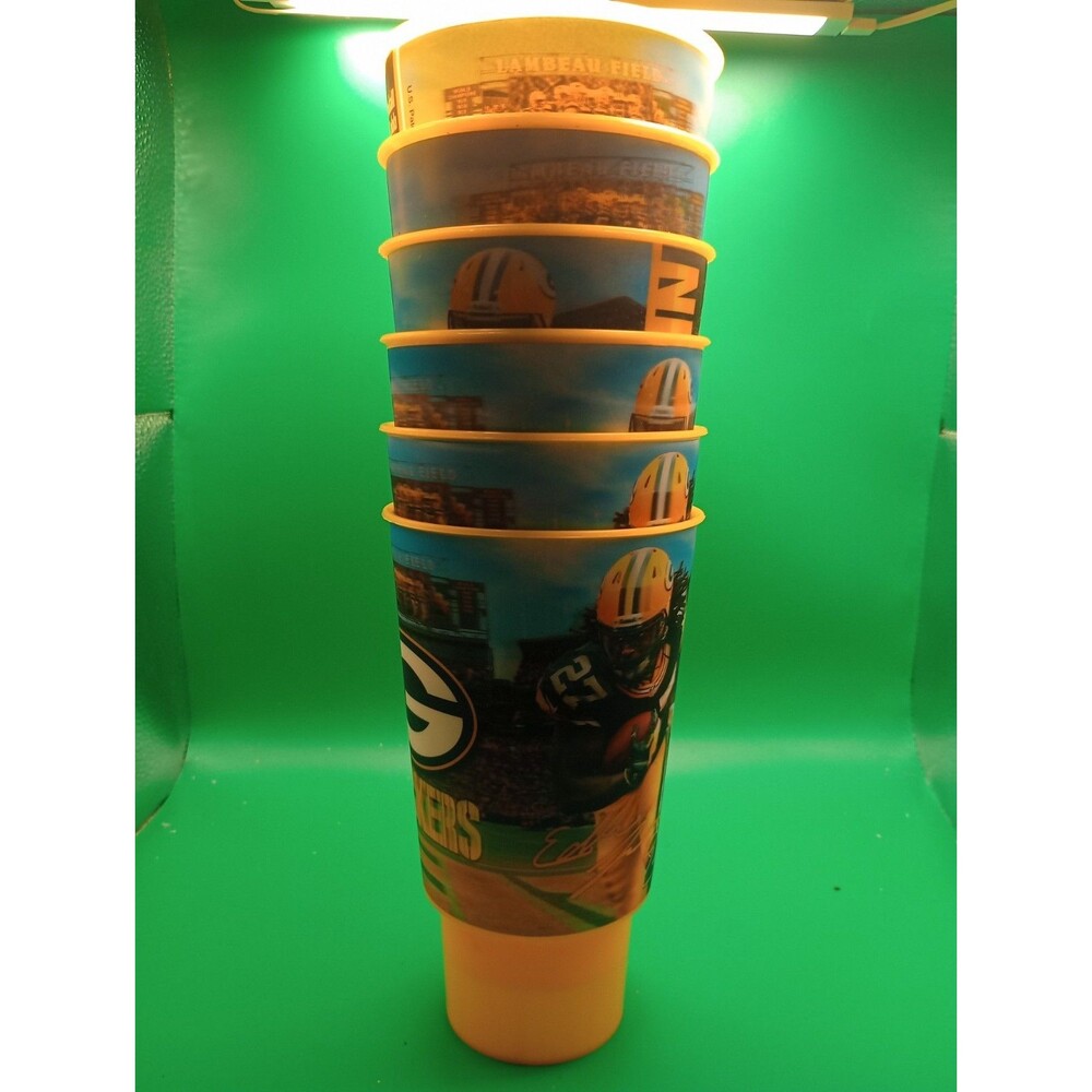 Green Bay Packers NFL, Limited 2014 Players Cups, 3D Motion, Kwik Trip, Set Of 6